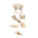 Ver imagem 1 de Lustre Luminária Infantil Borboletas Bronze e Rosa 20x47