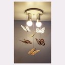 Ver imagem 2 de Lustre Luminária Infantil Borboletas Bronze e Rosa 20x47