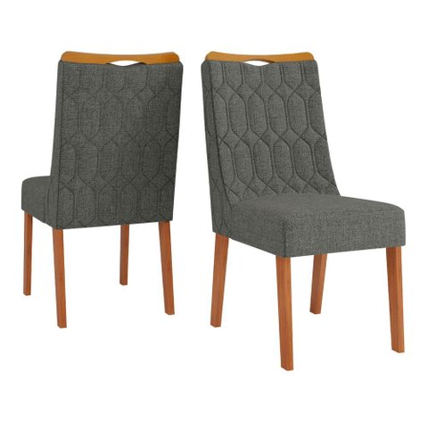 Conjunto de 2 Cadeiras Estofada Sala de Jantar Bel