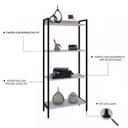 Ver imagem 3 de Kit 3 Estantes para Livros Industrial Aço 4 Prateleiras 146CMX180CM Active Yescasa