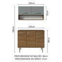 Ver imagem 4 de Armário de Cozinha Compacta 105cm Rustic/Cinza Emilly Madesa 03