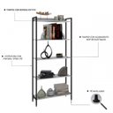 Ver imagem 3 de Kit 3 Estantes para Livros Industrial Aço 5 Prateleiras 187cmx240cm Active Yescasa