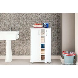 Balcão Lavanderia Limeira 99 2 Portas C/ Rodízio Branco - Politorno - 6