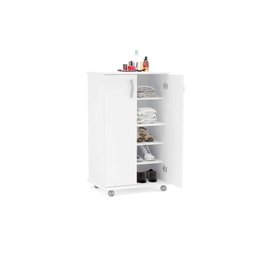 Balcão Lavanderia Limeira 99 2 Portas C/ Rodízio Branco - Politorno - 3
