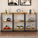 Ver imagem 1 de Kit 2 Estantes para Livros Industrial 3 Prateleiras 104CMX60CM Active Yescasa Marrom/Carvalho