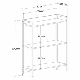 Kit 3 Estantes para Livros Industrial 3 Prateleiras 104cmx240cm Active Yescasa - 2
