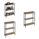 Ver imagem 7 de Kit 3 Estantes para Livros Industrial 3 Prateleiras 104cmx240cm Active Yescasa