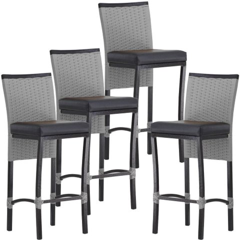 4 Banqueta Cannes em Alumínio Corda Náutica para Edícula, Balcão, Mesa de Jantar Trama Original