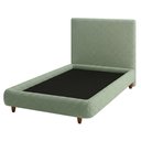 Ver imagem 1 de Cama Solteiro Pés Madeira Nami com Cabeceira Parise Bouclé Verde Claro - Nexta Casa