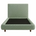 Ver imagem 2 de Cama Solteiro Pés Madeira Nami com Cabeceira Parise Bouclé Verde Claro - Nexta Casa