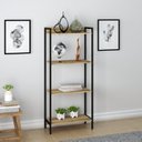 Ver imagem 4 de Kit 3 Estantes para Livros Industrial Aço 4 Prateleiras 146CMX180CM Active Yescasa Marrom/Carvalho