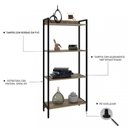 Ver imagem 3 de Kit 3 Estantes para Livros Industrial Aço 4 Prateleiras 146CMX180CM Active Yescasa Marrom/Carvalho