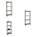 Ver imagem 5 de Kit 3 Estantes para Livros Industrial Aço 4 Prateleiras 146CMX180CM Active Yescasa Marrom/Carvalho