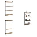 Ver imagem 5 de Kit 3 Estantes para Livros Industrial Aço 4 Prateleiras 146CMX240CM Active Yescasa Marrom/Carvalho