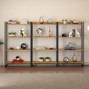 Ver imagem 1 de Kit 3 Estantes para Livros Industrial Aço 4 Prateleiras 146CMX240CM Active Yescasa Marrom/Carvalho