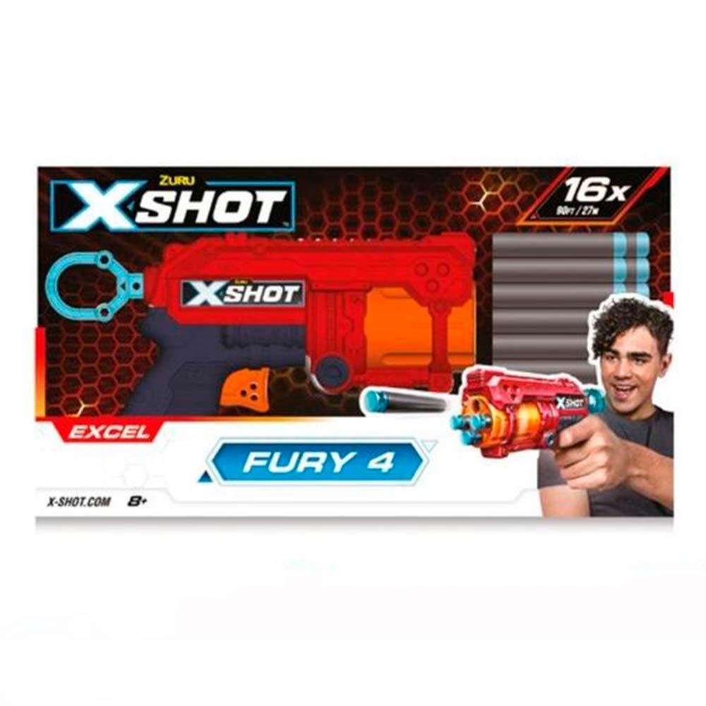 Lançador de Dardos - X-Shot Red - Fury 4 - 16 Dardos - Candide