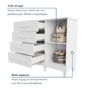 Ver imagem 5 de Cômoda 4 Gavetas e 1 Porta Puxador em MDF Dallas