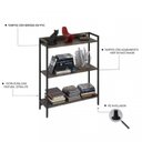 Ver imagem 3 de Kit 3 Estantes para Livros Industrial 3 Prateleiras 104CMX240CM Active Yescasa Marrom/Carvalho Dark