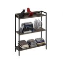 Ver imagem 6 de Kit 3 Estantes para Livros Industrial 3 Prateleiras 104CMX240CM Active Yescasa Marrom/Carvalho Dark
