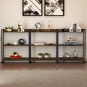 Ver imagem 1 de Kit 3 Estantes para Livros Industrial 3 Prateleiras 104CMX240CM Active Yescasa Marrom/Carvalho Dark