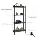 Ver imagem 3 de Kit 3 Estantes para Livros Industrial Aço 4 Prateleiras 146CMX180CM Active Yescasa Marrom/Carvalho Dark