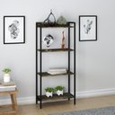 Ver imagem 4 de Kit 3 Estantes para Livros Industrial Aço 4 Prateleiras 146CMX180CM Active Yescasa Marrom/Carvalho Dark
