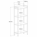 Ver imagem 2 de Kit 3 Estantes para Livros Industrial Aço 4 Prateleiras 146CMX180CM Active Yescasa Marrom/Carvalho Dark