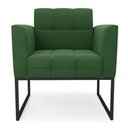 Ver imagem 3 de Poltrona Elisa Suede Verde Base Metálica Industrial Preto - D'Rossi
