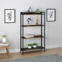 Ver imagem 4 de Kit 3 Estantes para Livros Industrial Aço 4 Prateleiras 146CMX240CM Active Yescasa Marrom/Carvalho Dark