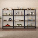 Ver imagem 1 de Kit 3 Estantes para Livros Industrial Aço 4 Prateleiras 146CMX240CM Active Yescasa Marrom/Carvalho Dark