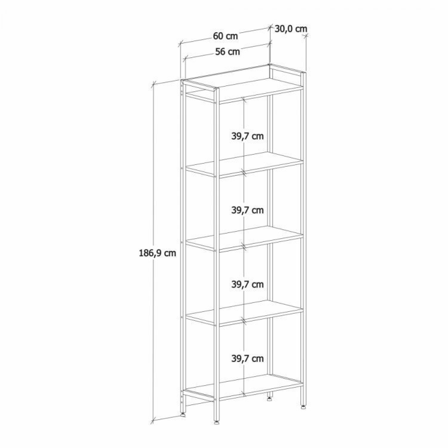 Kit 3 Estantes para Livros Industrial Aço 5 Prateleiras 187cmx180cm Active Yescasa - 2