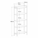 Ver imagem 2 de Kit 3 Estantes para Livros Industrial Aço 5 Prateleiras 187CMX240CM Active Yescasa Marrom/Carvalho Dark