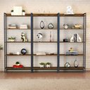 Ver imagem 1 de Kit 3 Estantes para Livros Industrial Aço 5 Prateleiras 187CMX240CM Active Yescasa Marrom/Carvalho Dark