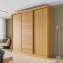Ver imagem 1 de Guarda-Roupa Casal 3 Portas de Correr Samambaia CabeCasa MadeiraOriginals Carvalho