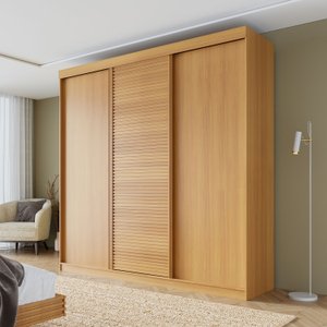 Guarda-roupa Casal 3 Portas de Correr Samambaia CabeCasa MadeiraOriginals