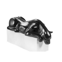 Escultura Decorativa Estátua Pantera Bebendo Água Piscina 102cm:preto Fosco - 1