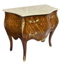 Ver imagem 3 de Cômoda Clássica Marchetada com 2 Gavetas e Tampo em Mármore 76x84x45cm