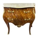 Ver imagem 1 de Cômoda Clássica Marchetada com 2 Gavetas e Tampo em Mármore 76x84x45cm