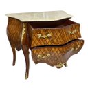 Ver imagem 4 de Cômoda Clássica Marchetada com 2 Gavetas e Tampo em Mármore 76x84x45cm