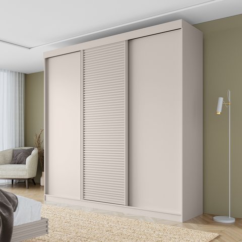 Guarda-roupa Casal 3 Portas de Correr Samambaia CabeCasa MadeiraOriginals