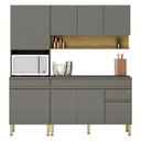 Ver imagem 1 de Cozinha Modulada Line Composição 7 Gris Freijó - Kits Paraná
