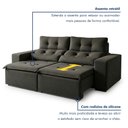 Ver imagem 4 de Sofá Retrátil e Reclinável 3 Lugares Suede Libra 194cm Cinza