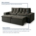 Ver imagem 6 de Sofá Retrátil e Reclinável 3 Lugares Suede Libra 194cm Cinza