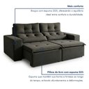 Ver imagem 7 de Sofá Retrátil e Reclinável 3 Lugares Suede Libra 194cm Cinza