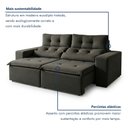 Ver imagem 5 de Sofá Retrátil e Reclinável 3 Lugares Suede Libra 194cm Cinza