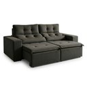 Ver imagem 2 de Sofá Retrátil e Reclinável 3 Lugares Suede Libra 194cm Cinza