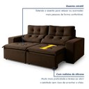 Ver imagem 7 de Sofá Retrátil e Reclinável 3 Lugares Suede Libra 194cm Marrom