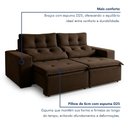Ver mais imagens de Sofá Retrátil e Reclinável 3 Lugares Suede Libra 194cm Marrom
