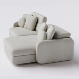 Sofá Denver 2,54m em Bouclé Alaska Natural - Home Mobily - 5