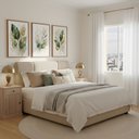 Ver imagem 3 de Kit 3 Quadros Folhagem Verde Dourado Aquarela:tabaco